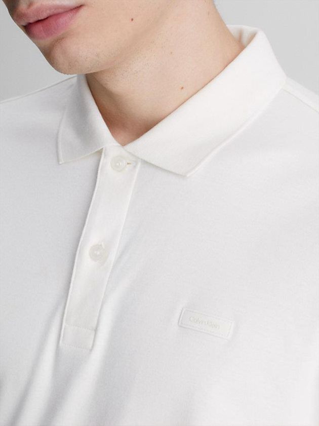 White Calvin Klein Slim Men Polo Shirt | PENT-78146