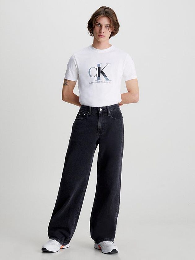 White Calvin Klein Slim Monogram Men T-Shirt | OSKJ-72413