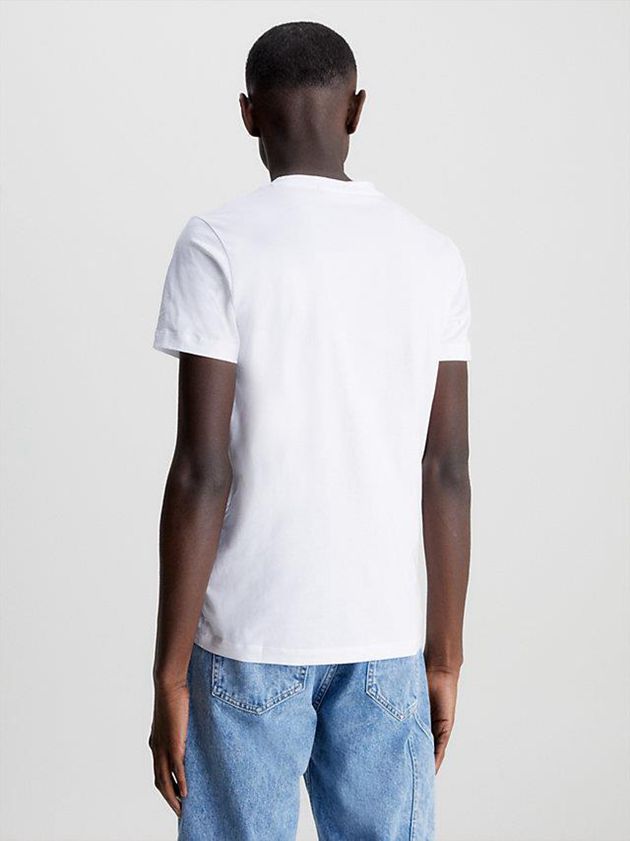 White Calvin Klein Slim Monogram Men T-Shirt | UYTK-20784