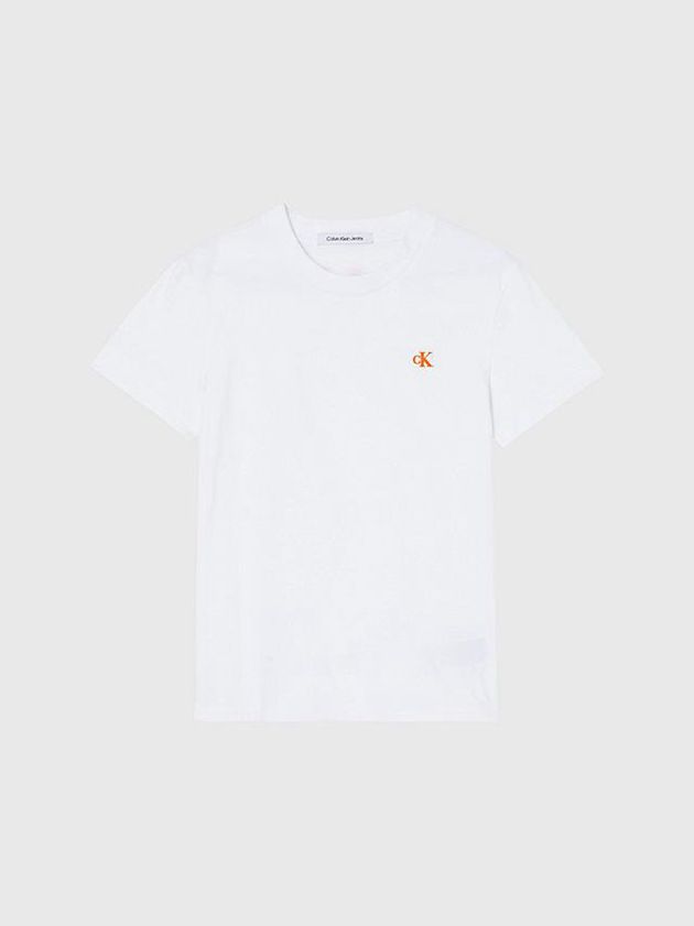 White Calvin Klein Slim Monogram Women T-Shirt | LEIO-19326