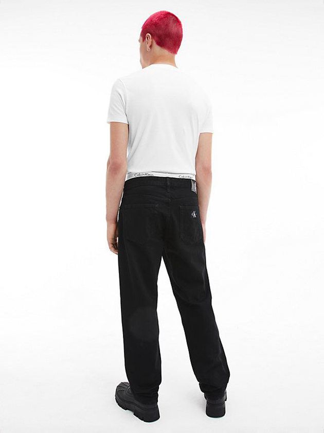 White Calvin Klein Slim Organic Cotton Logo Men T-Shirt | SCZH-08615