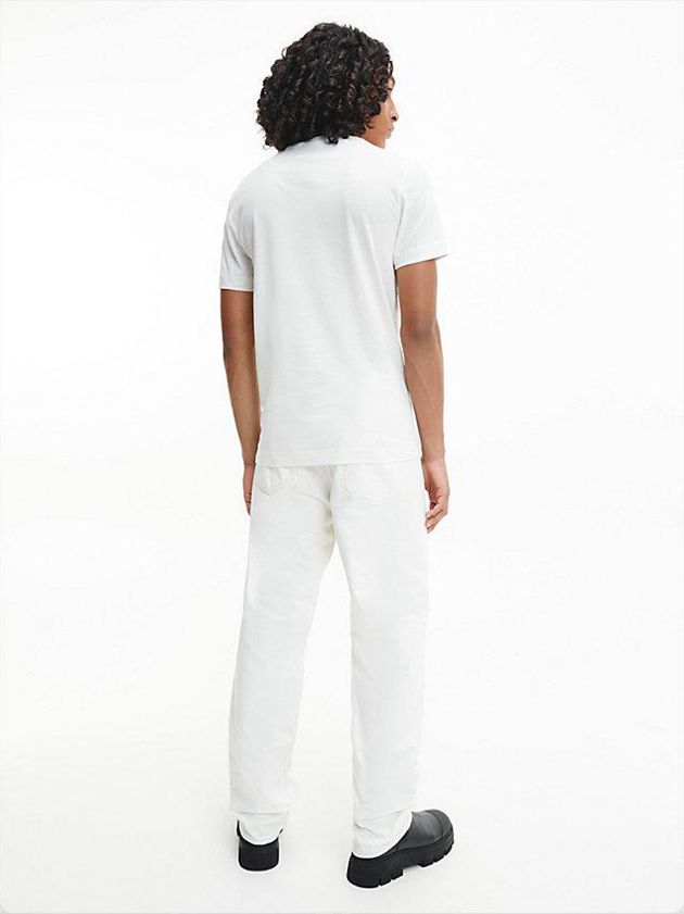 White Calvin Klein Slim Organic Cotton Men T-Shirt | GVBJ-76958