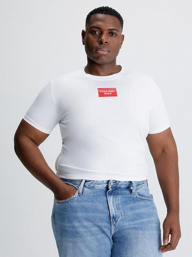 White Calvin Klein Slim Organic Cotton Men T-Shirt | MGYF-29345