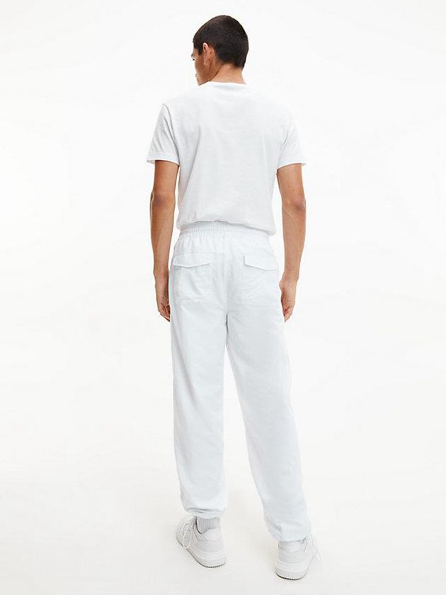 White Calvin Klein Slim Organic Cotton Men T-Shirt | MGYF-29345