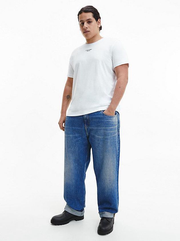 White Calvin Klein Slim Organic Cotton Men T-Shirt | FHWZ-95467