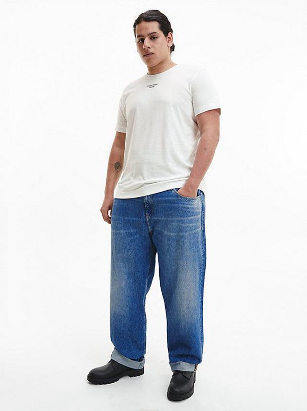 White Calvin Klein Slim Organic Cotton Men T-Shirt | FHWZ-95467