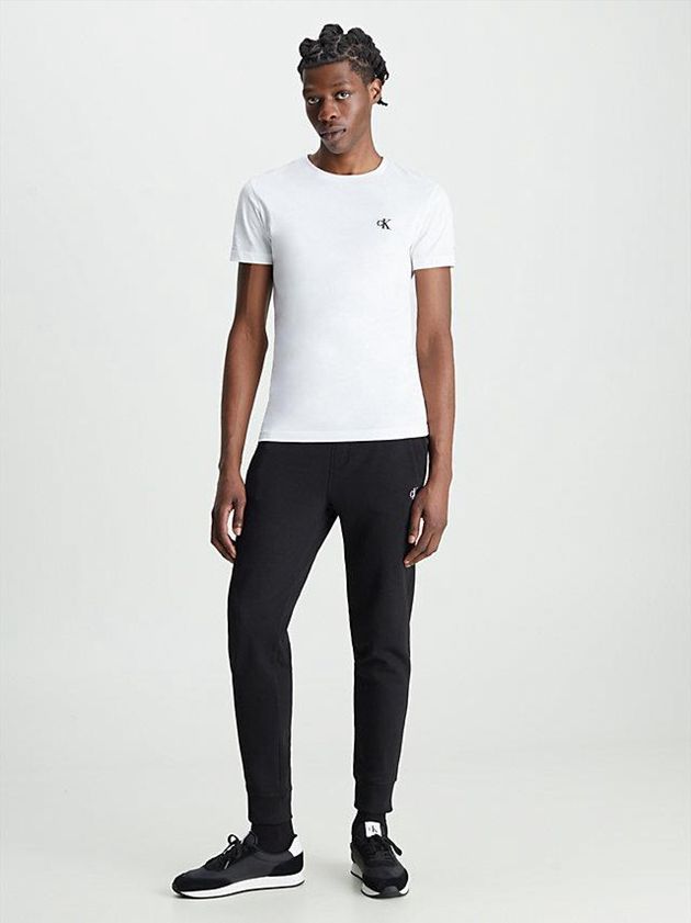 White Calvin Klein Slim Organic Cotton Men T-Shirt | NWJT-24108