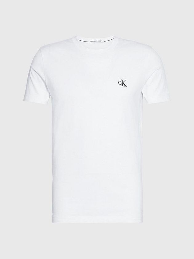 White Calvin Klein Slim Organic Cotton Men T-Shirt | NWJT-24108