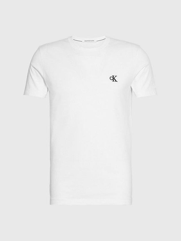 White Calvin Klein Slim Organic Cotton Men T-Shirt | NWJT-24108