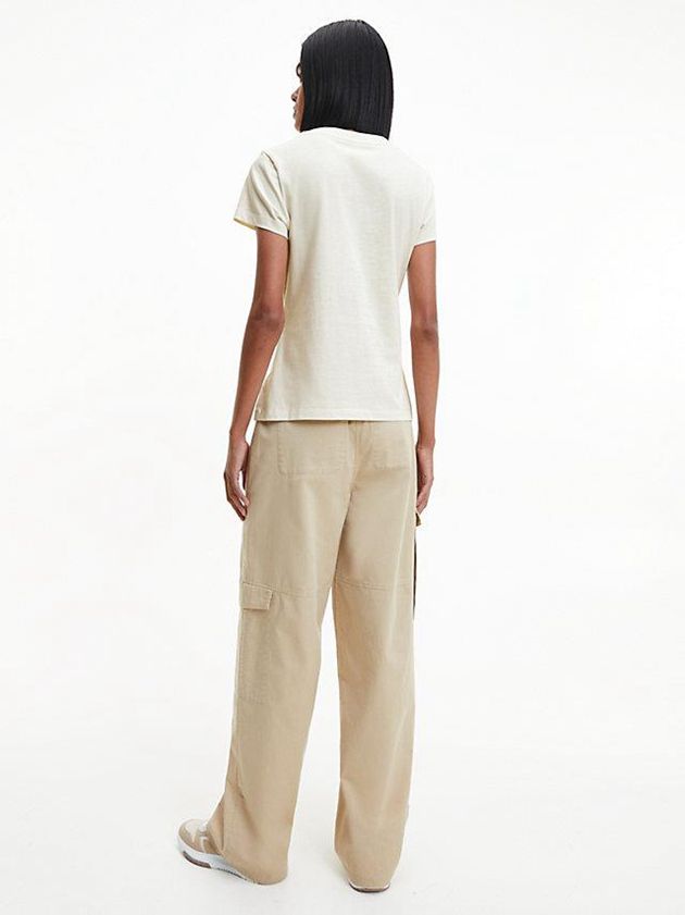 White Calvin Klein Slim Organic Cotton Women T-Shirt | QORJ-59710