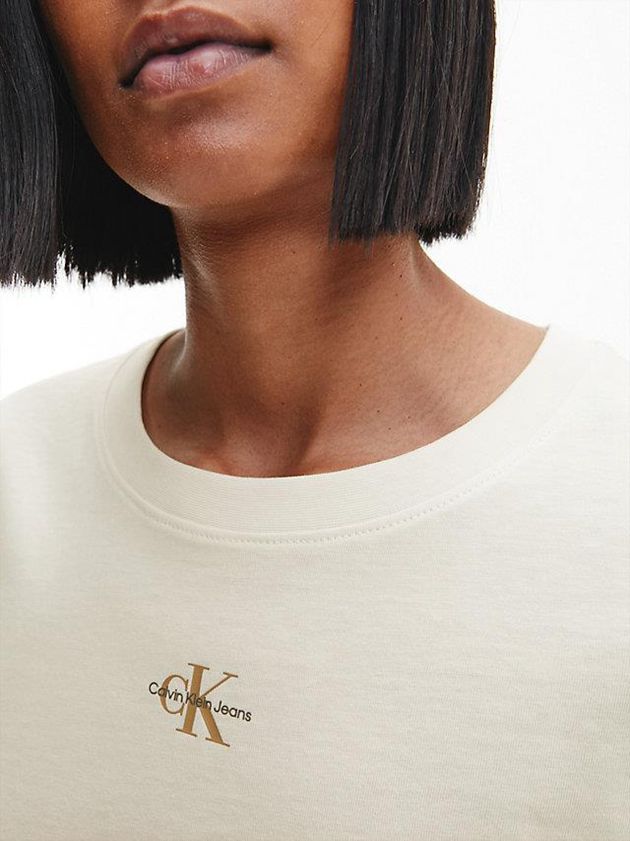 White Calvin Klein Slim Organic Cotton Women T-Shirt | QORJ-59710