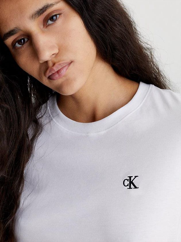 White Calvin Klein Slim Organic Cotton Women T-Shirt | LZCO-50189