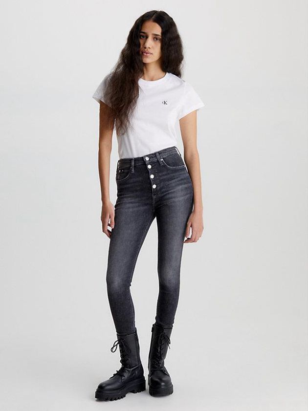 White Calvin Klein Slim Organic Cotton Women T-Shirt | LZCO-50189