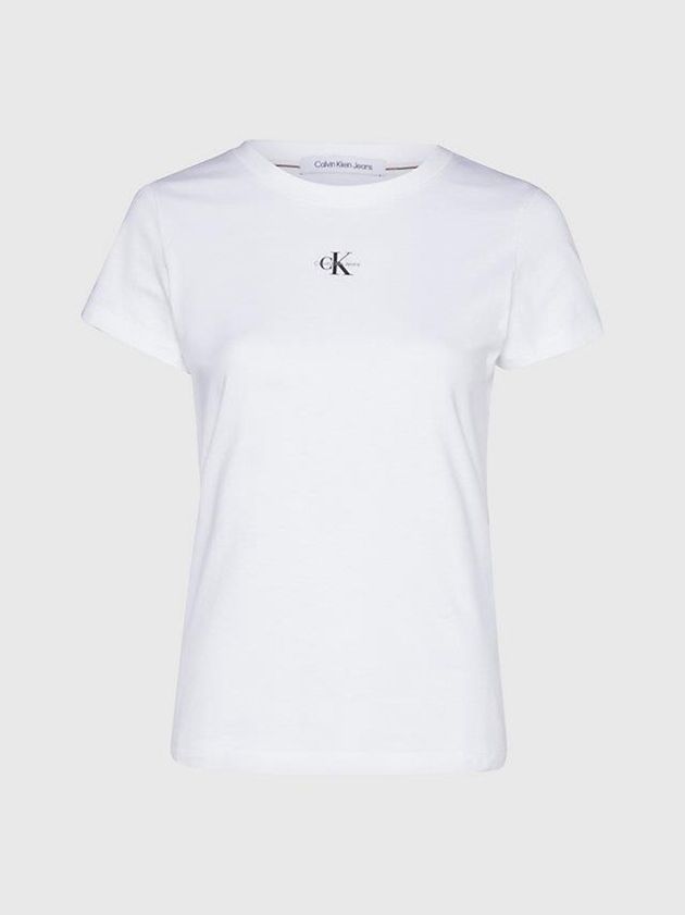 White Calvin Klein Slim Organic Cotton Women T-Shirt | ZFIN-78253