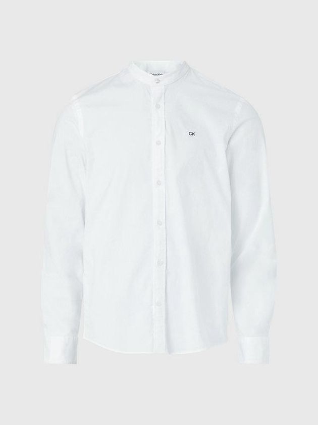 White Calvin Klein Slim Poplin Stretch Men Shirts | ZUTN-57209