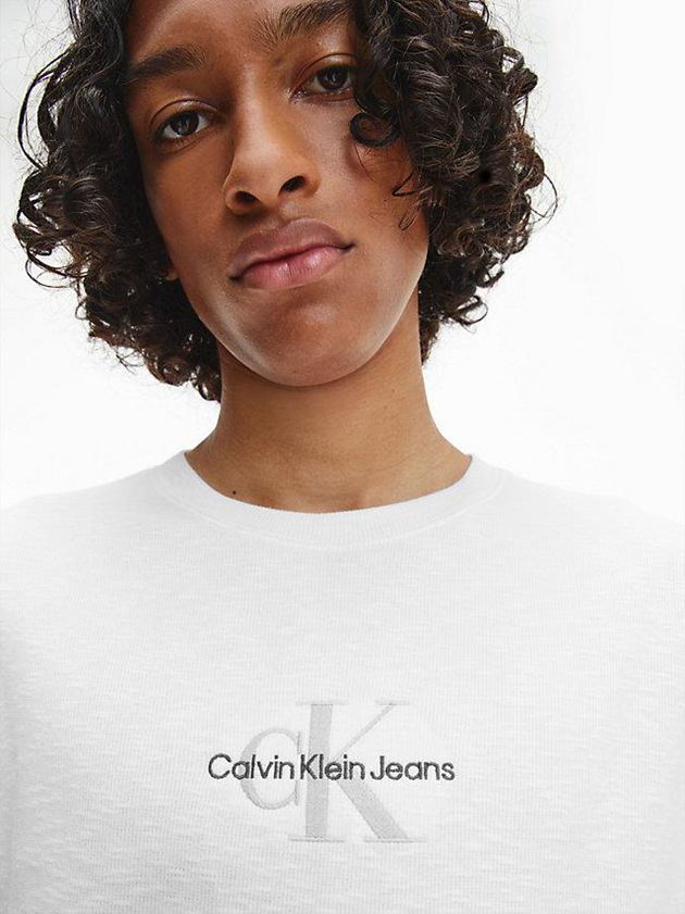 White Calvin Klein Slim Ribbed Men T-Shirt | AWQM-92530