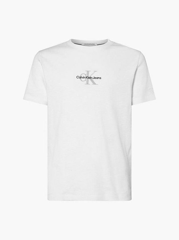White Calvin Klein Slim Ribbed Men T-Shirt | AWQM-92530