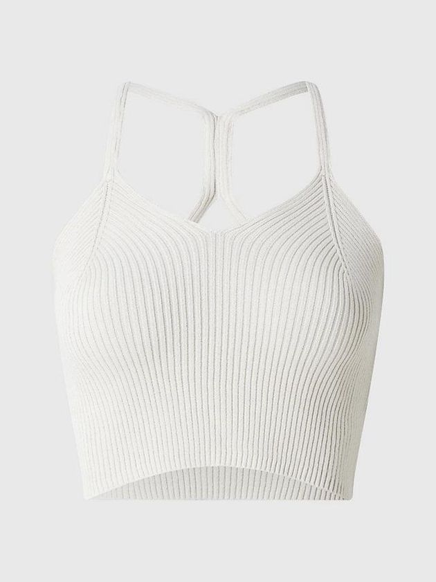 White Calvin Klein Slim Ribbed Tank Women Top | OJTQ-34290