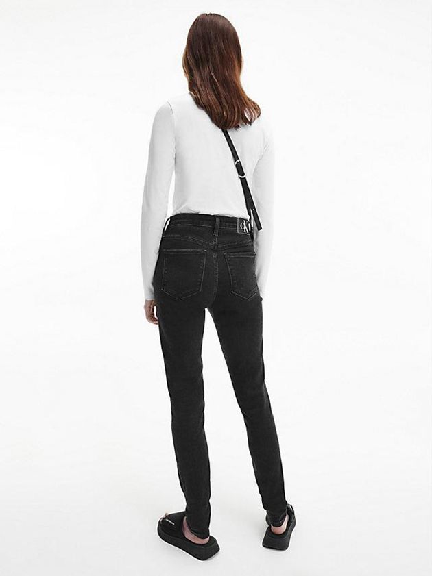 White Calvin Klein Slim Roll Neck Women Top | QWVP-20489