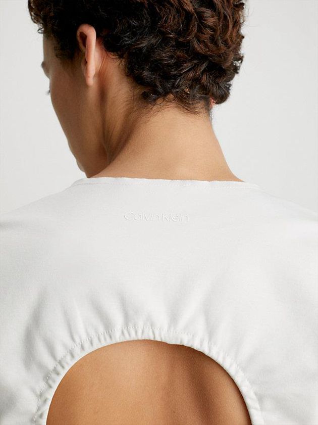 White Calvin Klein Slim Scuba Open Back Women Top | TSFD-05719