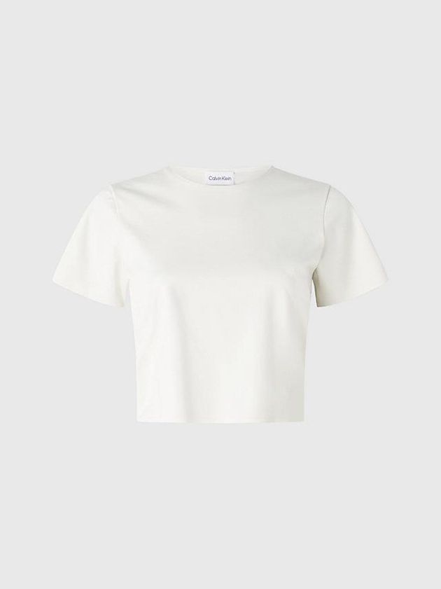 White Calvin Klein Slim Scuba Open Back Women Top | TSFD-05719