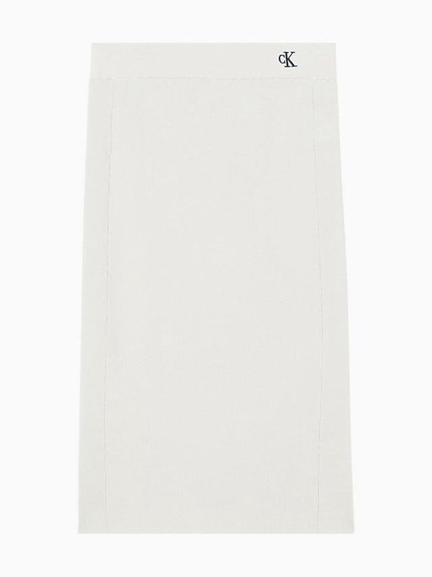 White Calvin Klein Stretch Knit Midi Women Skirt | GWTJ-86219