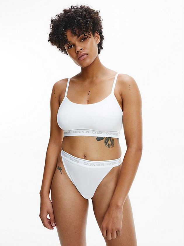 White Calvin Klein String - CK One Women Bra | TMHJ-86435