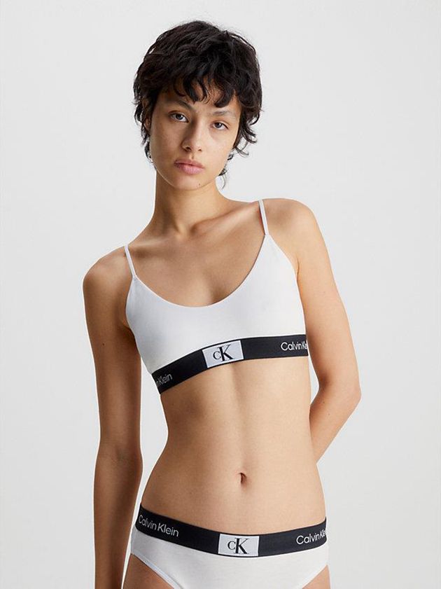 White Calvin Klein String - Ck96 Women Bra | FGQU-83496