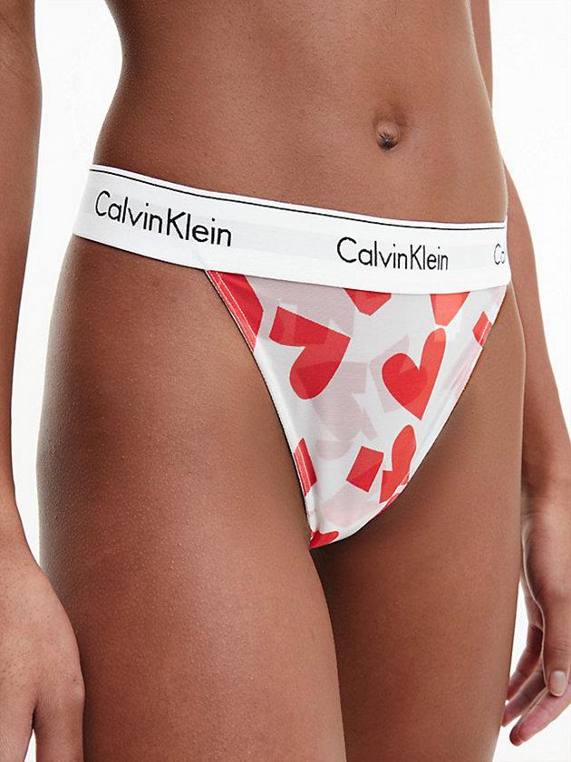 White Calvin Klein String - Modern V-Day Women Thong | OVXN-02853