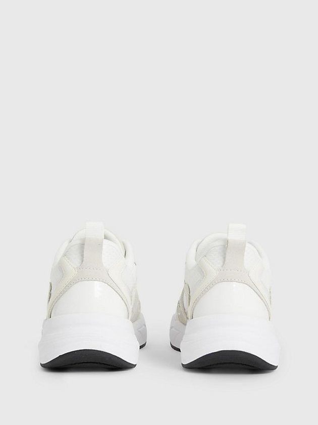 White Calvin Klein Suede And Mesh Women Sneakers | JCRV-14352
