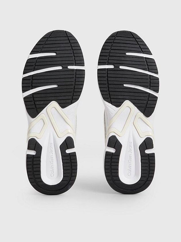 White Calvin Klein Suede And Mesh Women Sneakers | JCRV-14352