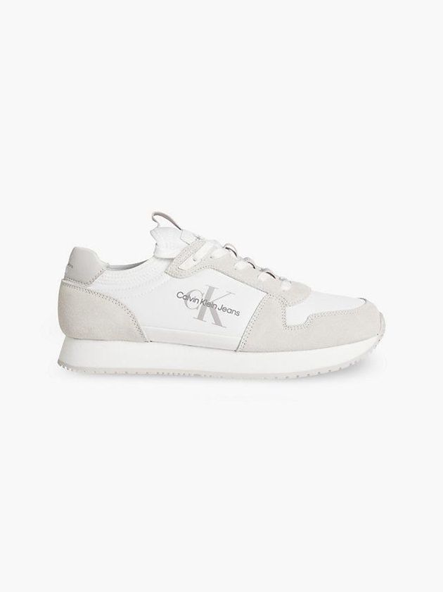 White Calvin Klein Suede Men Sneakers | PVQK-57208
