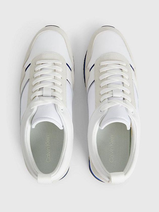 White Calvin Klein Suede Men Sneakers | SQPR-52431
