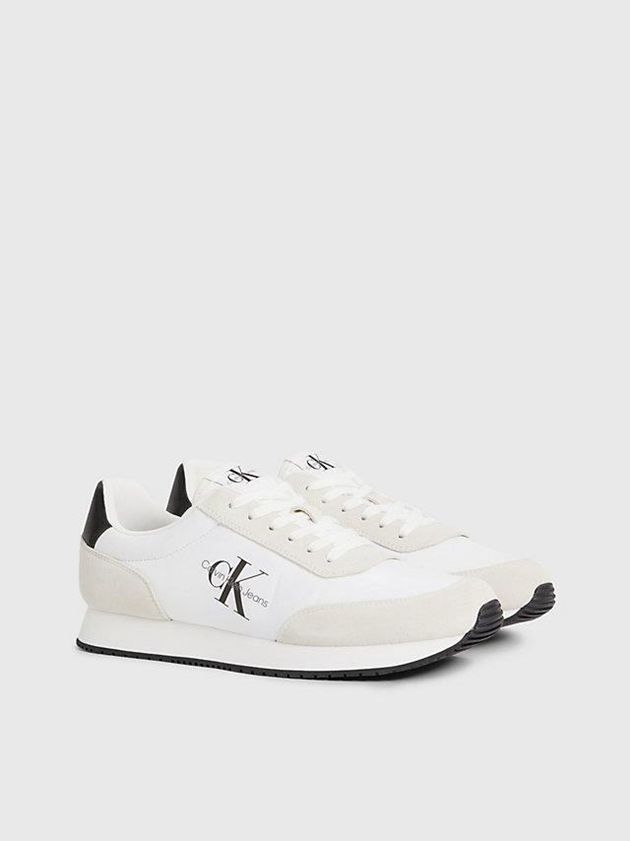 White Calvin Klein Suede Men Sneakers | ZIUB-53681