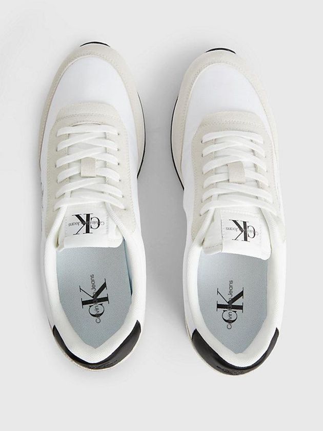 White Calvin Klein Suede Men Sneakers | ZIUB-53681