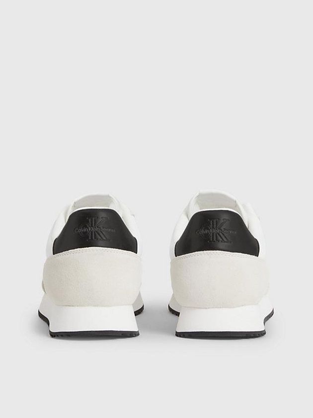 White Calvin Klein Suede Men Sneakers | ZIUB-53681