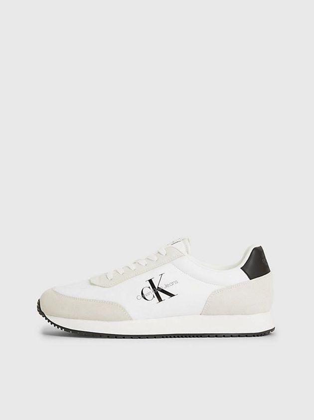 White Calvin Klein Suede Men Sneakers | ZIUB-53681