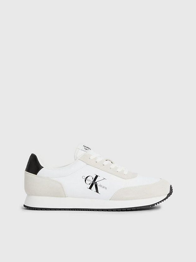 White Calvin Klein Suede Men Sneakers | ZIUB-53681