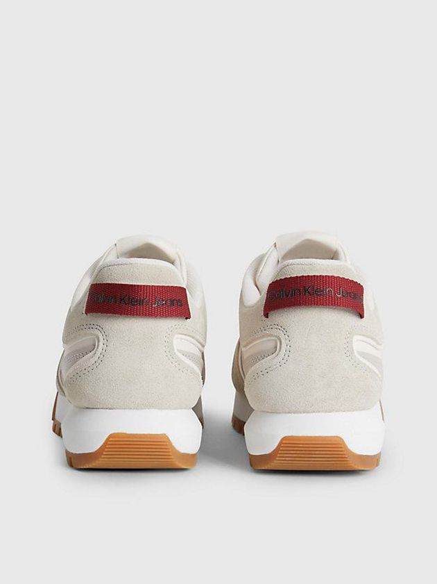 White Calvin Klein Suede Women Sneakers | WRZF-34025