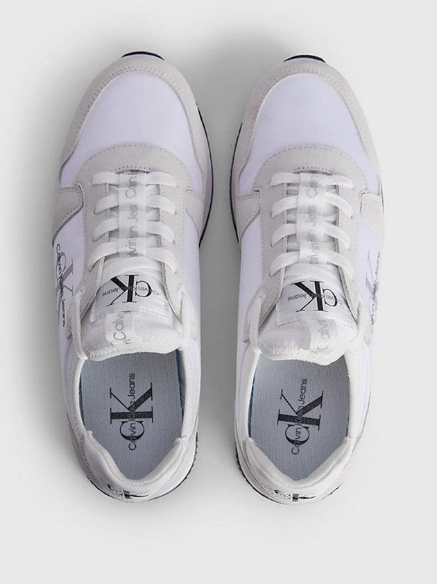 White Calvin Klein Suede Women Sneakers | NTUZ-72043