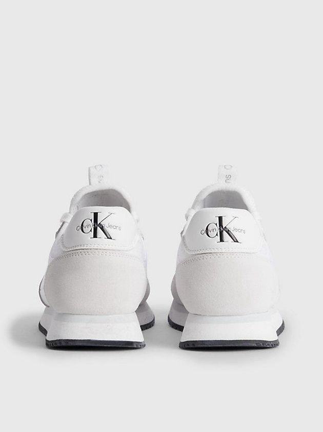 White Calvin Klein Suede Women Sneakers | NTUZ-72043