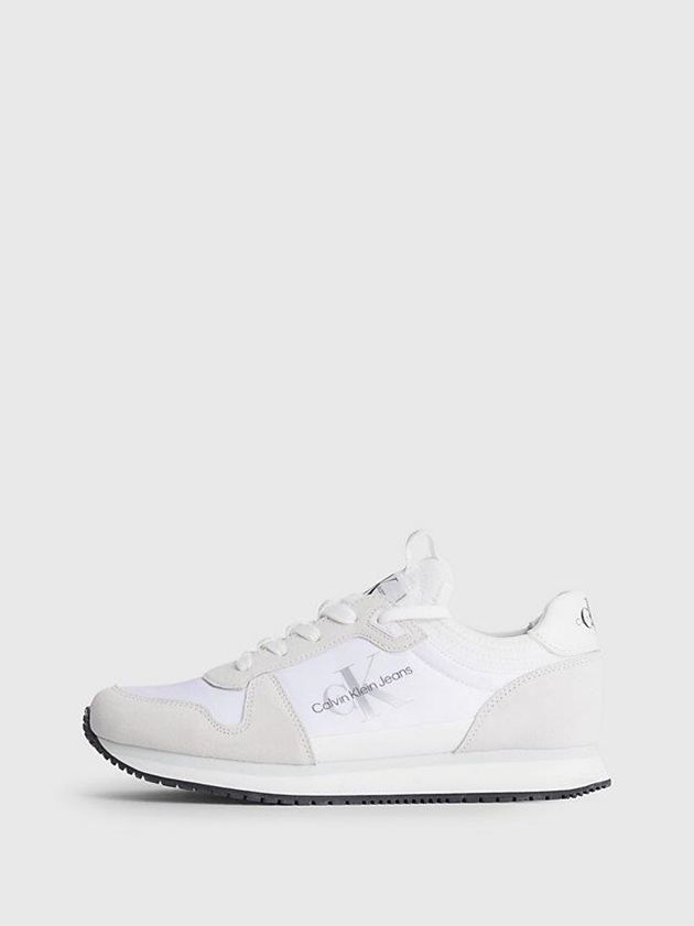 White Calvin Klein Suede Women Sneakers | NTUZ-72043