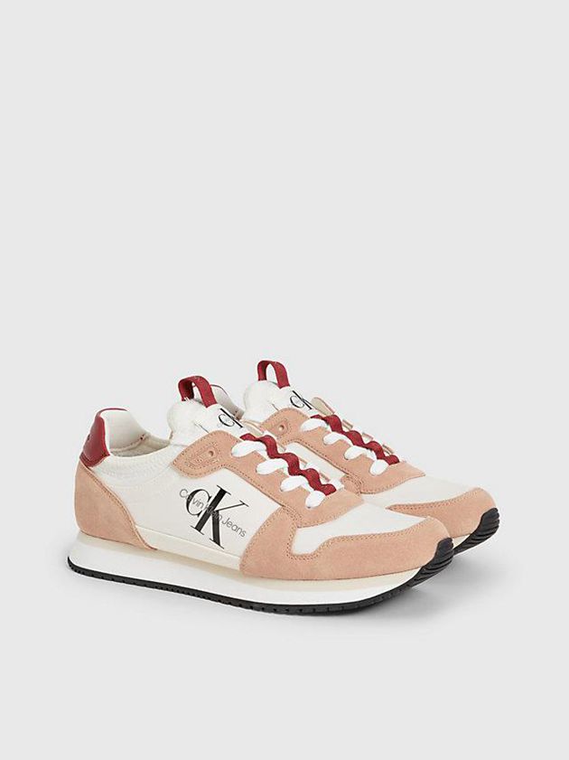 White Calvin Klein Suede Women Sneakers | GLSU-47398