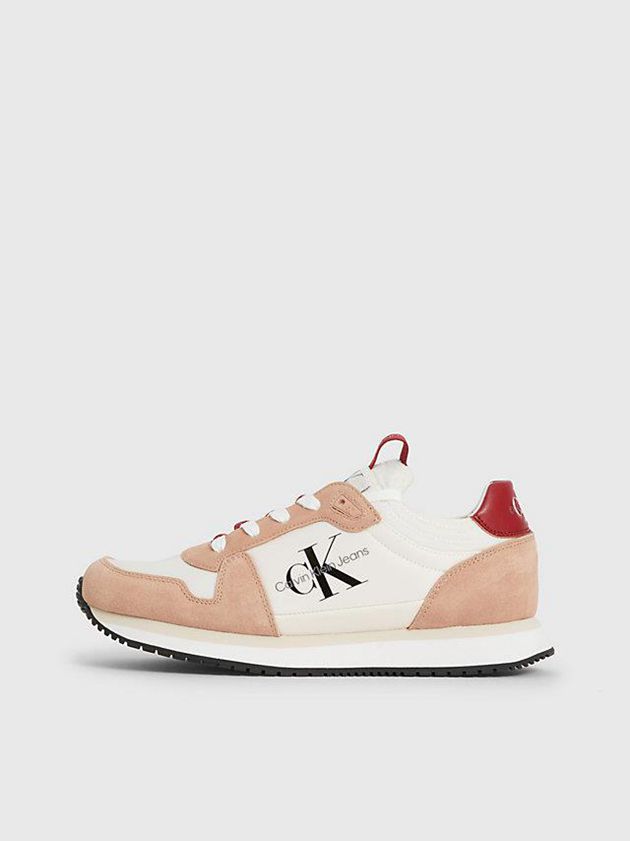 White Calvin Klein Suede Women Sneakers | GLSU-47398