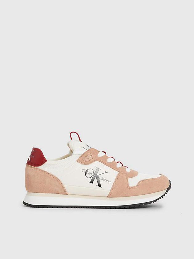 White Calvin Klein Suede Women Sneakers | GLSU-47398