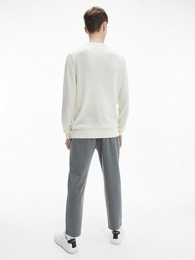 White Calvin Klein Superior Wool Jumper Men Sweater | CFYD-47560