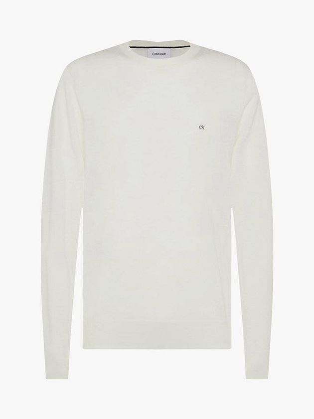 White Calvin Klein Superior Wool Jumper Men Sweater | CFYD-47560