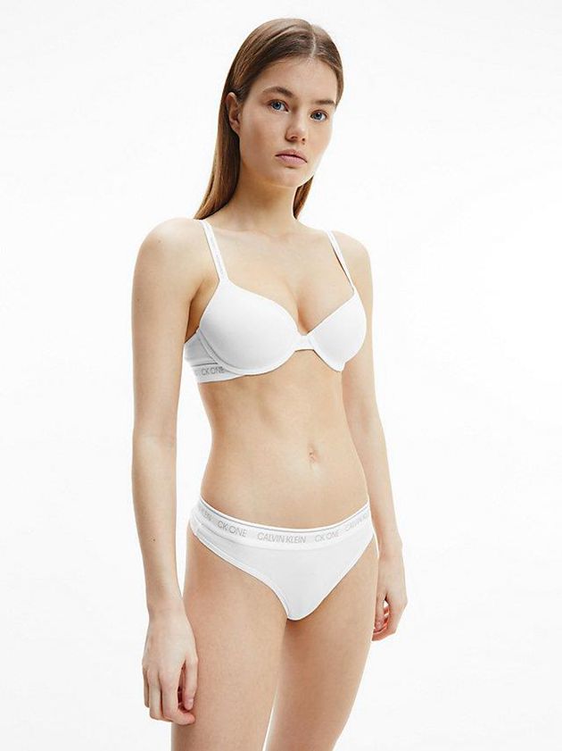 White Calvin Klein T-Shirt - CK One Women Bra | SEBP-42967