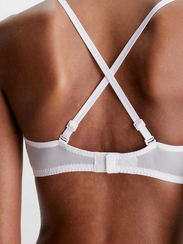 White Calvin Klein T-Shirt - Sheer Marquisette Women Bra | XGZC-81029