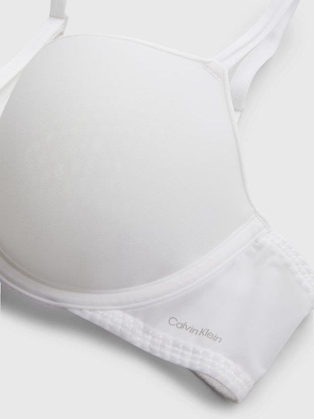 White Calvin Klein T-Shirt - Sheer Marquisette Women Bra | XGZC-81029